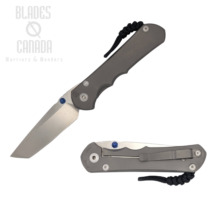 Chris Reeve Large Inkosi Tanto Framelock Folding Knife, Magnacut, Titanium Glass Blasted